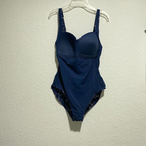 NIP TUCK SWIM Foil Joanne Twist Front Tummy Control One Piece Navy Blue 8 - Picture 8 of 16